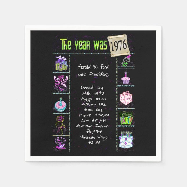 Geburtsjahr 1976 serviette (Vorderseite)