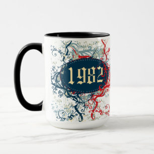 Geburtsjahr 1982 oder seit 1982 oder hergestellt i tasse