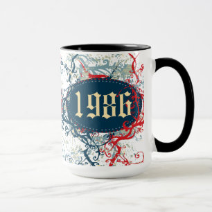 Geburtsjahr 1986 oder seit 1986 oder hergestellt i tasse