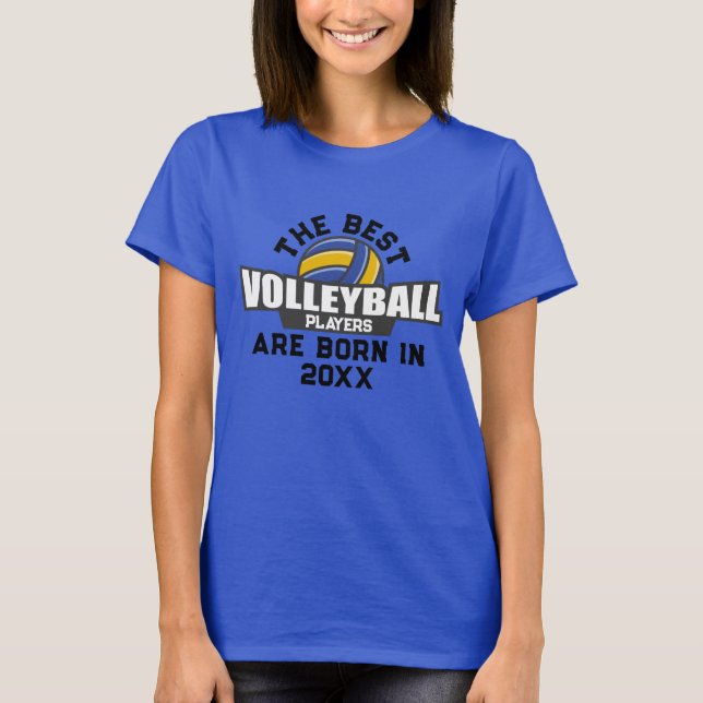 Geburtsjahr des benutzerdefinierten Volleyballs T-Shirt (Vorderseite)