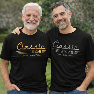 Geburtsjahr-Shirt mit individuellem Design, klassi T-Shirt