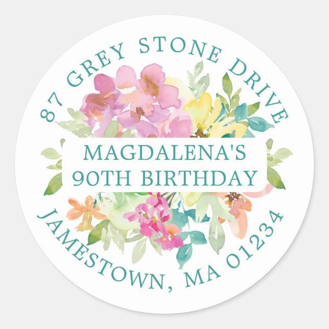 Geburtsjahrsommer - Rücksendeadresse Runder Aufkleber (Vorderseite)