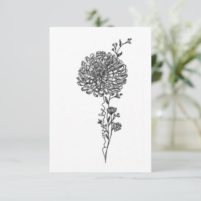 Geburtskarte, Blume Geburtstag, Chrysanthemum Mitteilungskarte (Stehend Vorderseite)