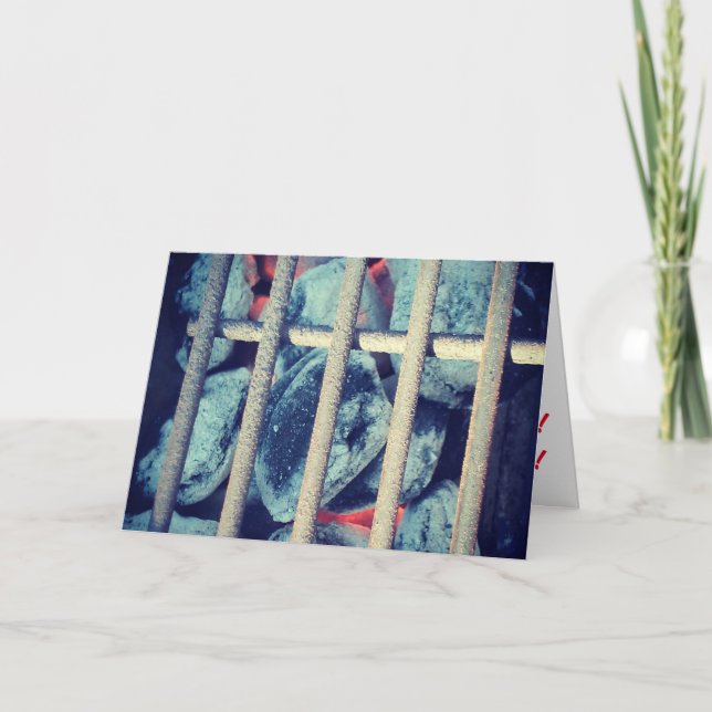 Geburtskarte "Charcoal Grill" Karte (Vorderseite)