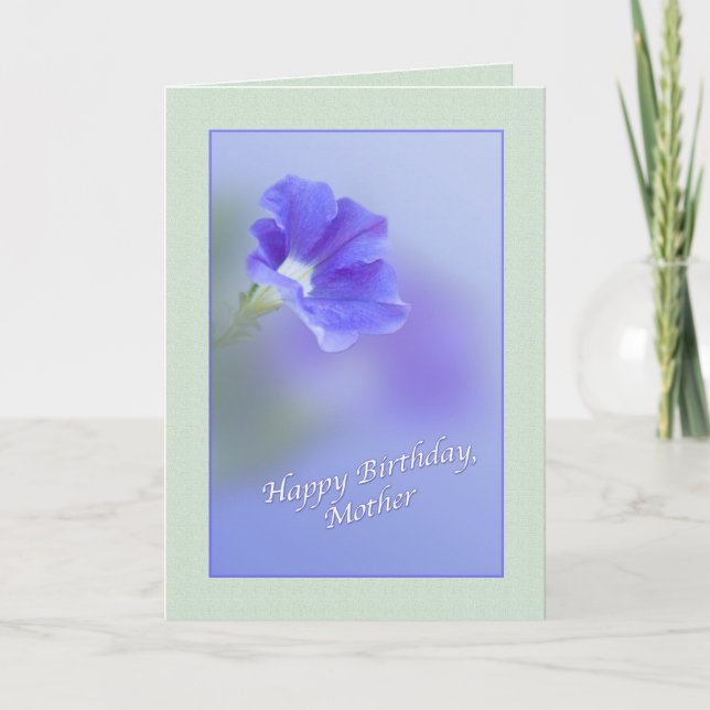 Geburtskarte der Mutter mit Petunia Karte (Vorderseite)