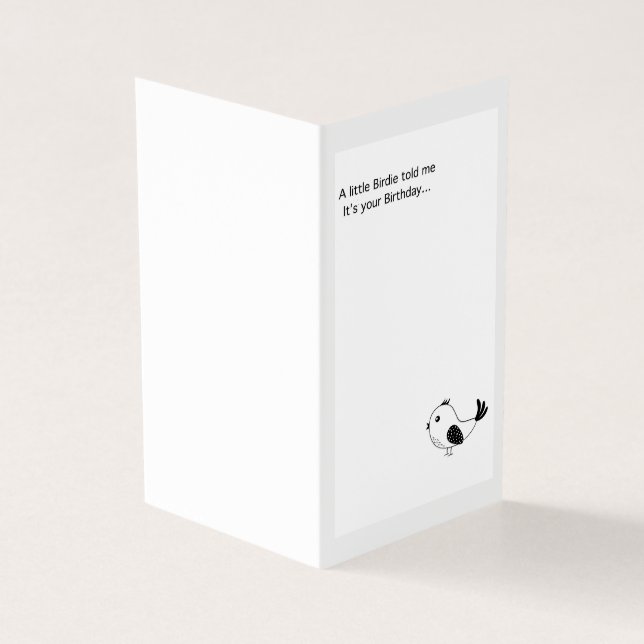 Geburtskarte. Ein kleiner Birdie sagte mir... (Vorderseite)