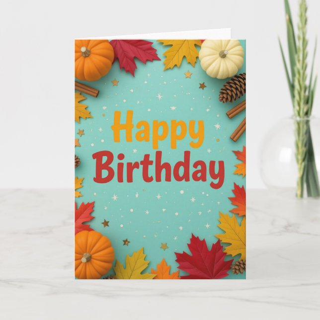 Geburtskarte fallen, Geburtstag fallen, Geburtstag Feiertagskarte (Vorderseite)