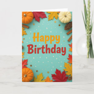 Geburtskarte fallen, Geburtstag fallen, Geburtstag Feiertagskarte