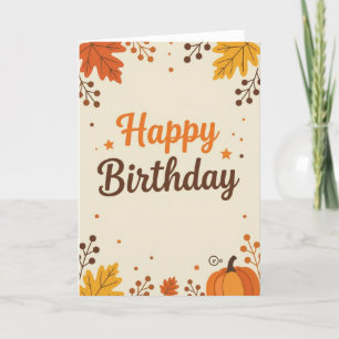Geburtskarte fallen, Geburtstag fallen, Geburtstag Feiertagskarte