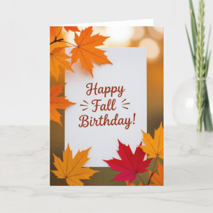 Geburtskarte fallen, Geburtstag fallen, Geburtstag Feiertagskarte