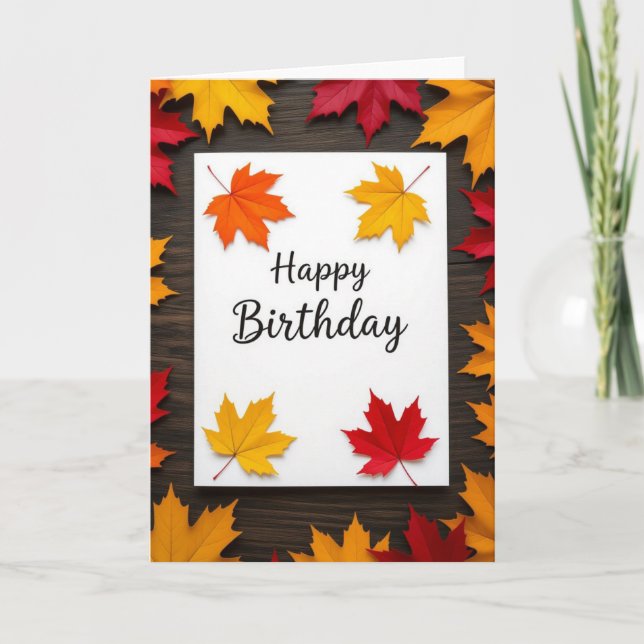Geburtskarte fallen, Geburtstag fallen, Geburtstag Feiertagskarte (Vorderseite)