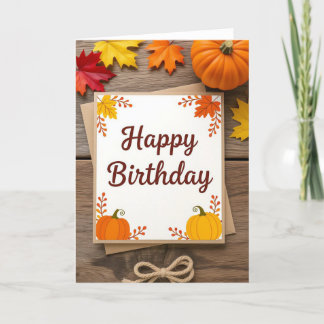 Geburtskarte fallen, Geburtstag fallen, Geburtstag Feiertagskarte