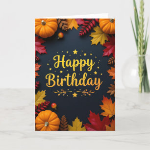 Geburtskarte fallen, Geburtstag fallen, Geburtstag Feiertagskarte