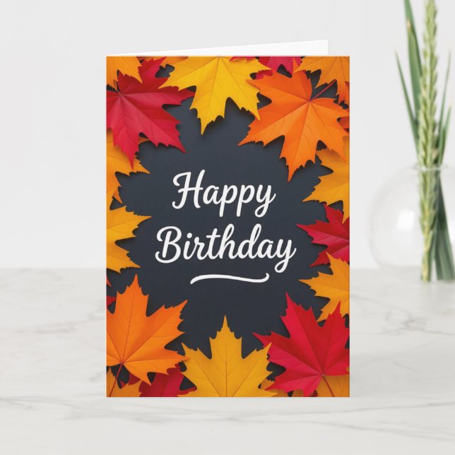 Geburtskarte fallen, Geburtstag fallen, Geburtstag Feiertagskarte (Vorderseite)