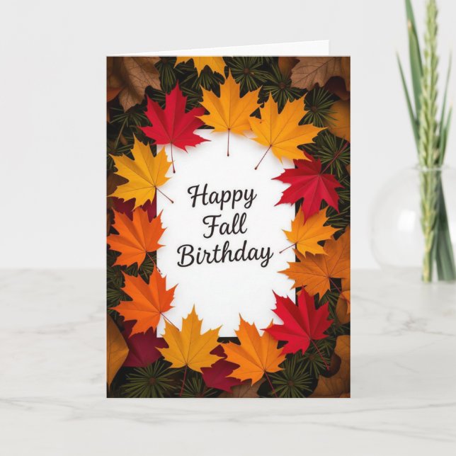 Geburtskarte fallen, Geburtstag fallen, Geburtstag Feiertagskarte (Vorderseite)