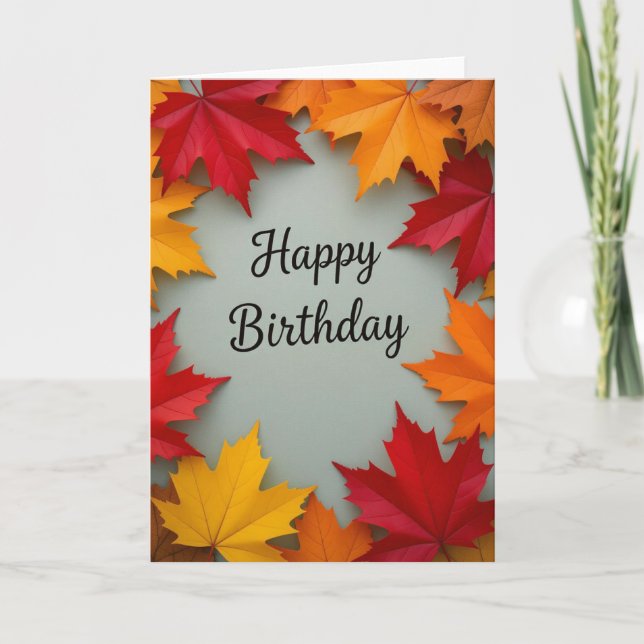 Geburtskarte fallen, Geburtstag fallen, Geburtstag Feiertagskarte (Vorderseite)