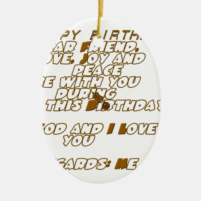 Geburtskarte für einen Christlichen Freund Keramik Ornament (Vorne)