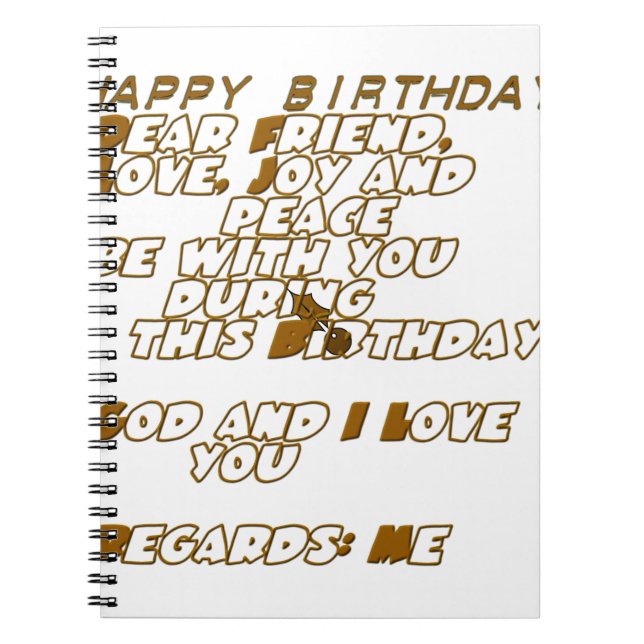 Geburtskarte für einen Christlichen Freund Notizblock (Vorderseite)