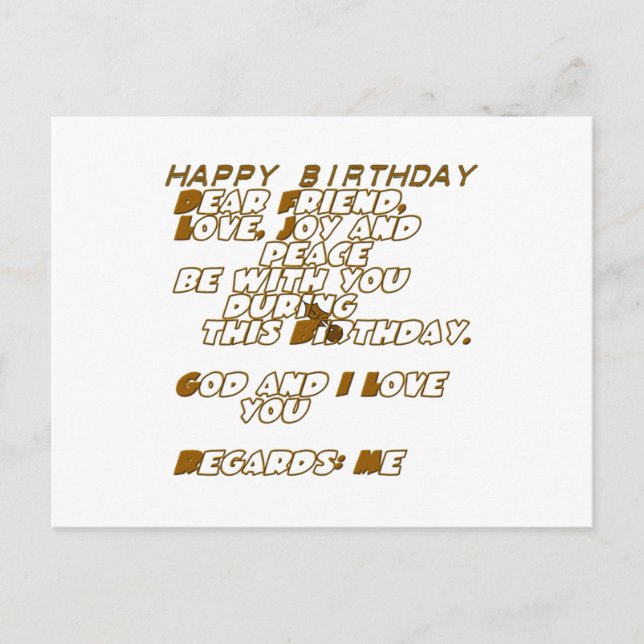 Geburtskarte für einen Christlichen Freund Postkarte (Vorderseite)