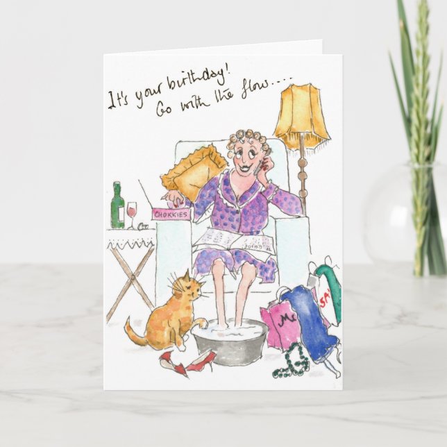 Geburtskarte "Go with Flow" Karte (Vorderseite)