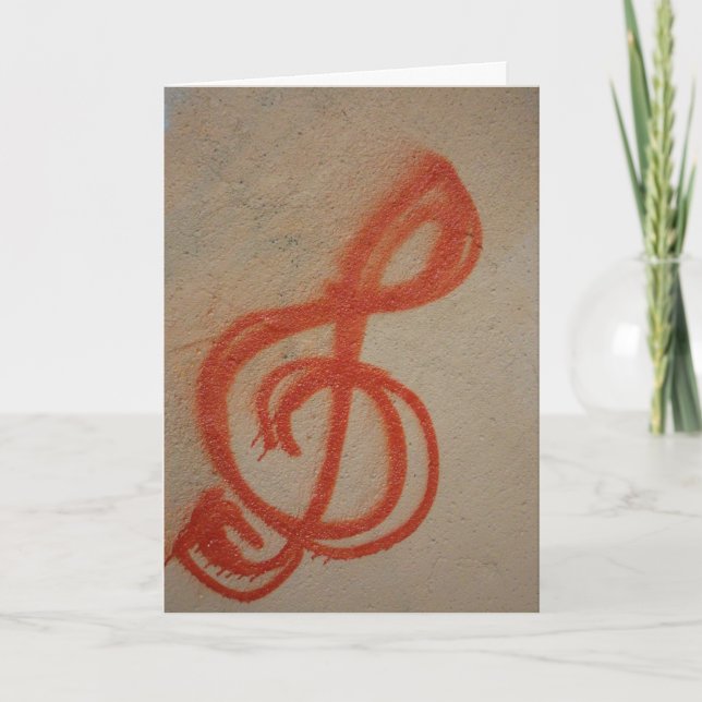 Geburtskarte "Graffiti Clef Note" Karte (Vorderseite)