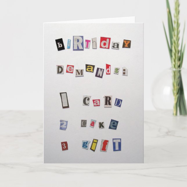 Geburtskarte im Ransom-Stil Karte (Vorderseite)