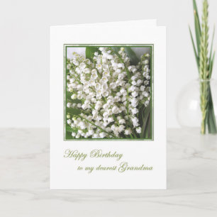 Geburtskarte. Oma. Lily of the Valley Blume Karte
