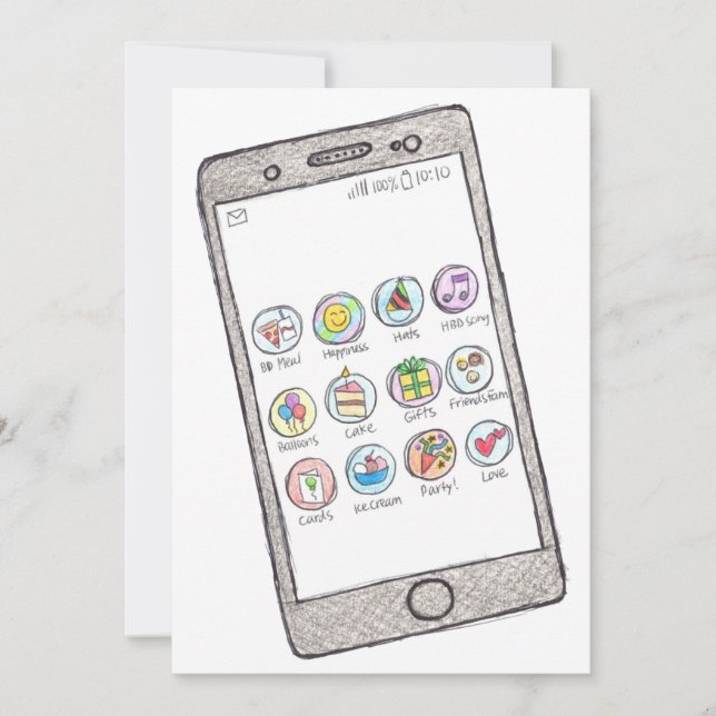 Geburtskarte - Tagesapplikationen Ankündigung (Vorderseite)