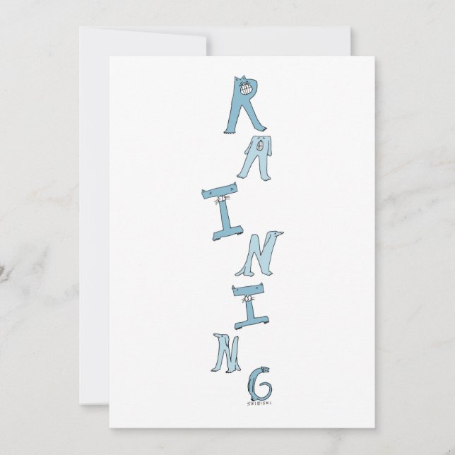 Geburtskarte von Hunden und Katzen, die Katzen und Dankeskarte (Vorderseite)