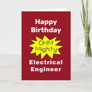 Geburtskarte von Ohm Mighty Electrical Engineer Karte