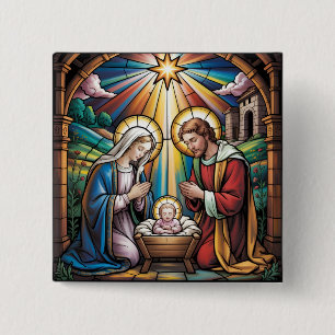 Geburtskirche-Buntglas-Kunst – Heiligabend der Hei Button