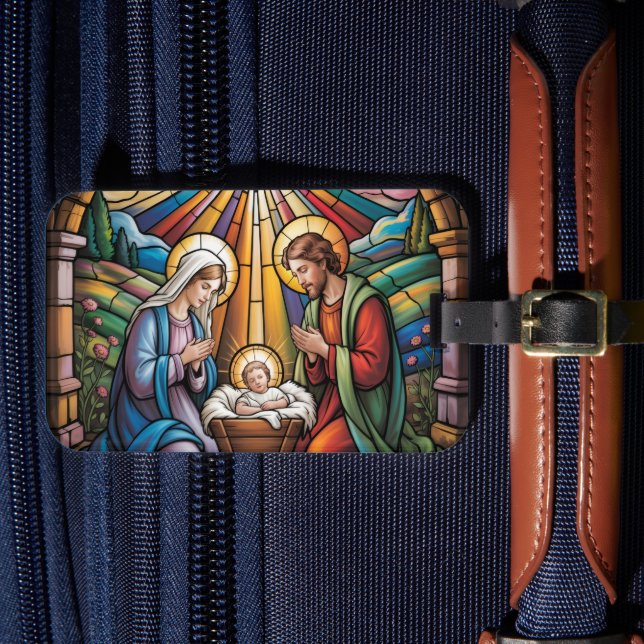 Geburtskirche-Buntglas-Kunst – Heiligabend der Hei Gepäckanhänger (Vorderseite Insitu 4)
