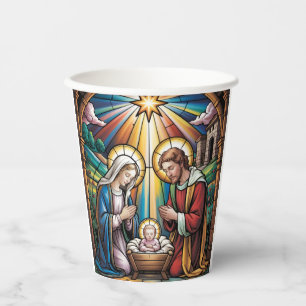 Geburtskirche-Buntglas-Kunst – Heiligabend der Hei Pappbecher