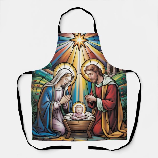 Geburtskirche-Buntglas-Kunst – Heiligabend der Hei Schürze (Vorderseite)