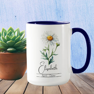 Geburtsmonat Blume April Daisy Latte Tasse