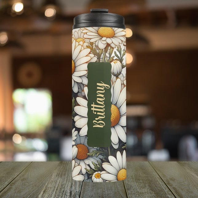 Geburtsmonat Blume April Personalisiert 16 oz Thermosbecher (Personalized 20 oz Tumbler With Birth Flower Month April Daisy)