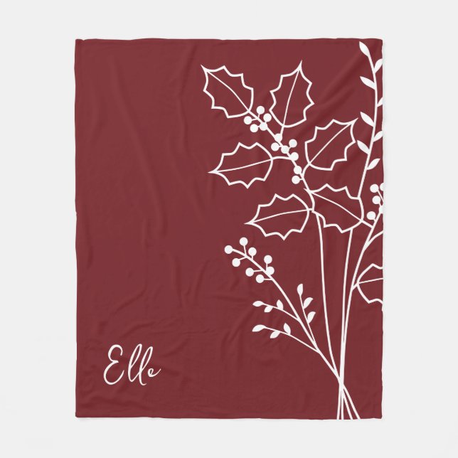 Geburtsmonat-Blume, Dezember-Kalligraphiename Fleecedecke (Vorderseite)