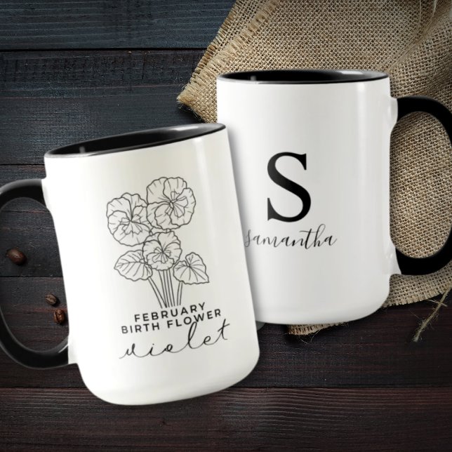 Geburtsmonat Blume Februar Geburtstagsgeschenk-Mon Tasse (Von Creator hochgeladen)