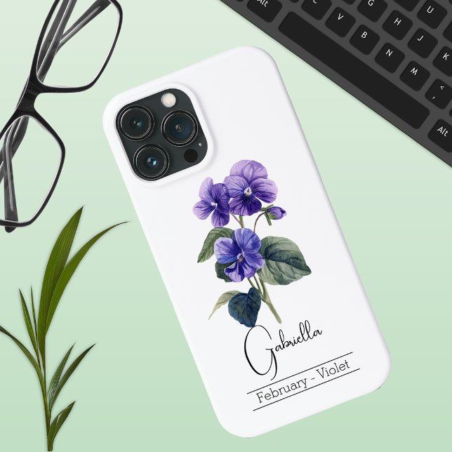 Geburtsmonat Blume Februar Violet Case-Mate iPhone Hülle (Von Creator hochgeladen)