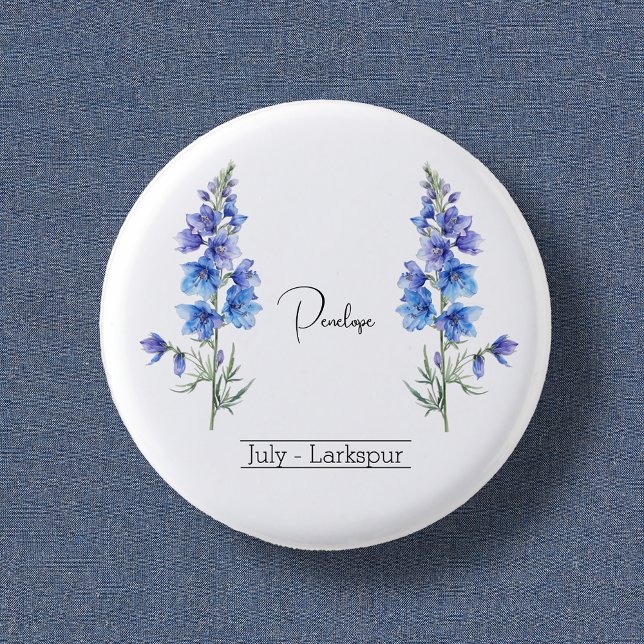 Geburtsmonat Blume Juli Larkspur Button (Von Creator hochgeladen)