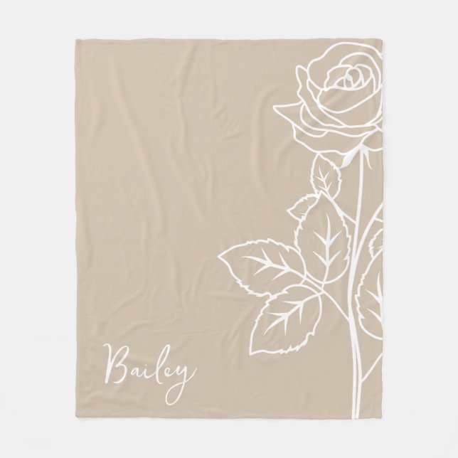 Geburtsmonat-Blume, Juni-Kalligraphiename Fleecedecke (Vorderseite)