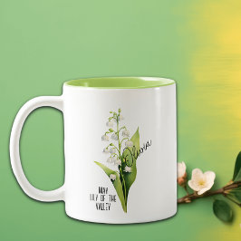 Geburtsmonat Blume Lily des Vallenamens Zweifarbige Tasse