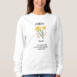 Geburtsmonat Blume MÄRZ affodil Christlich Sweatshirt