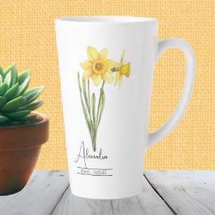 Geburtsmonat Blume März Daffodil Latte Tasse