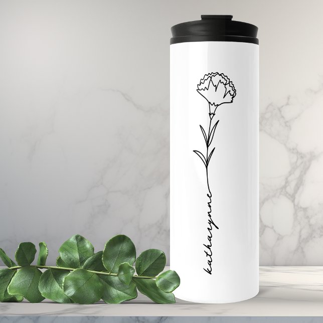 Geburtsmonat Blume Nelke Januar Geburtstag Thermosbecher (January Birth Month Flower Tumbler)
