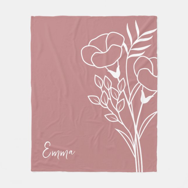 Geburtsmonat-Blume, September-Kalligraphiename Fleecedecke (Vorderseite)
