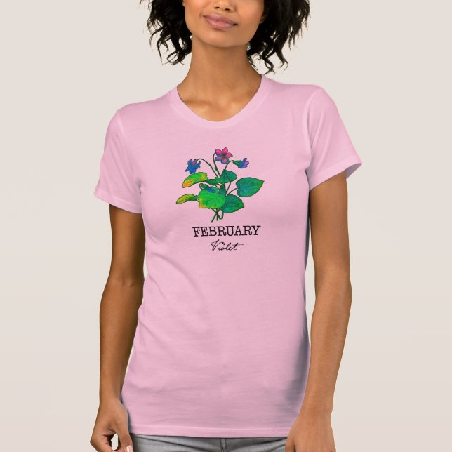Geburtsmonat Februar Violet T-Shirt (Vorderseite)