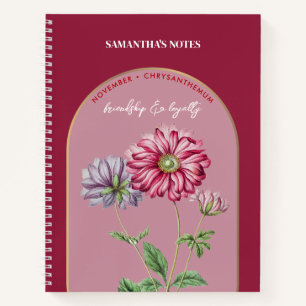 Geburtsmonat November Chrysanthemum Notizbuch