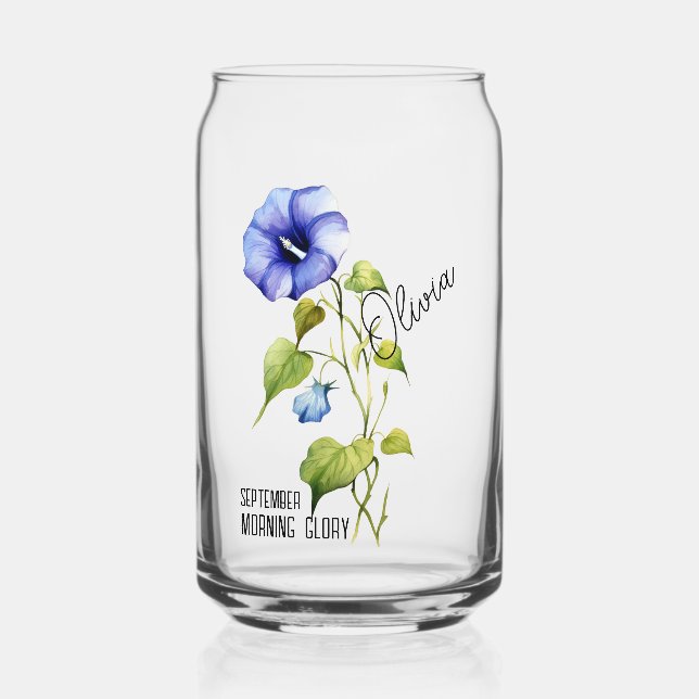 Geburtsmonat September Blume Name Dosenglas (Vorderseite)