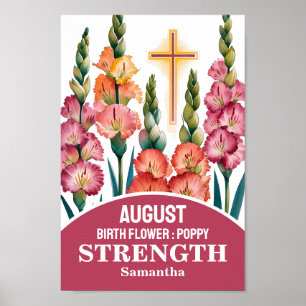 Geburtsmonatsblume August Christliche Kinderzimmer Poster